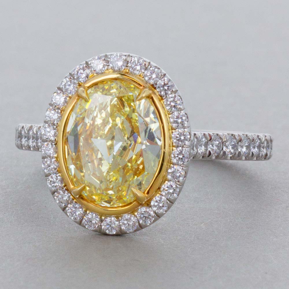 1.80ct Fancy Intense Yellow Oval Diamond Ring