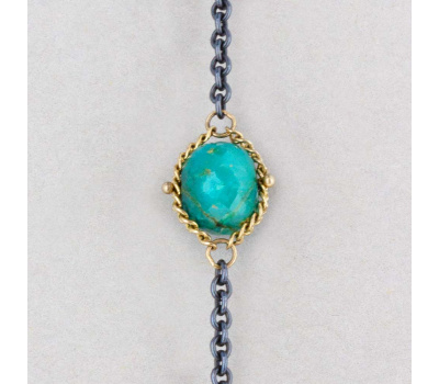 Chrysocolla "Textile" Layering Necklace by Amali - 36"_close_up